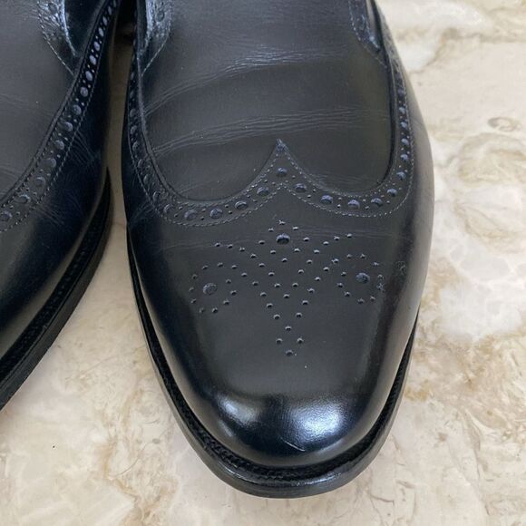 Peal & Co. For Brooks Brothers Slip On Wingtip Leather Shoes - Size 13D - Picture 8 of 14